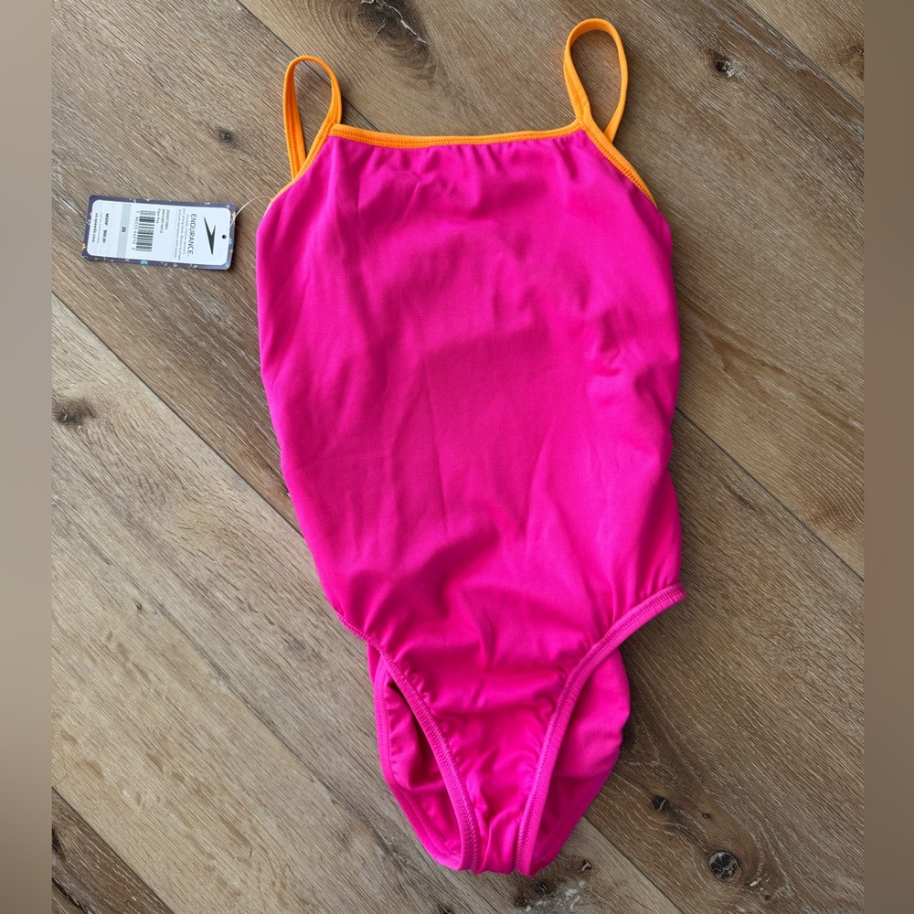 Brand new girl one piece pink speedo swimsuit size 26